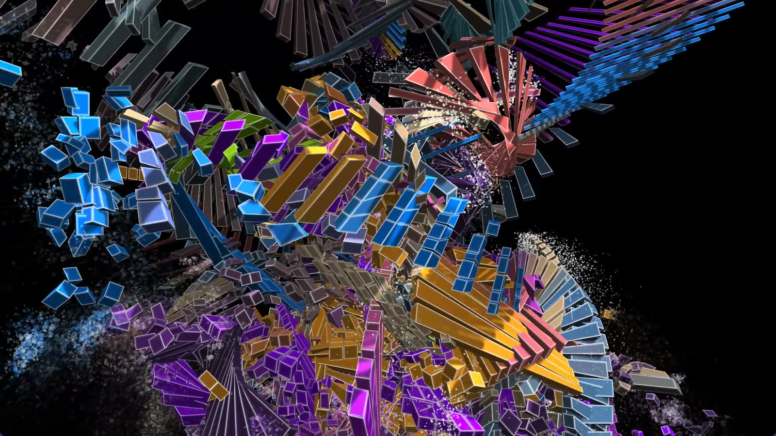 Sculpt Fade – Perlenturm by Tobias Post – Coloured cuboids that break apart – in your hand too