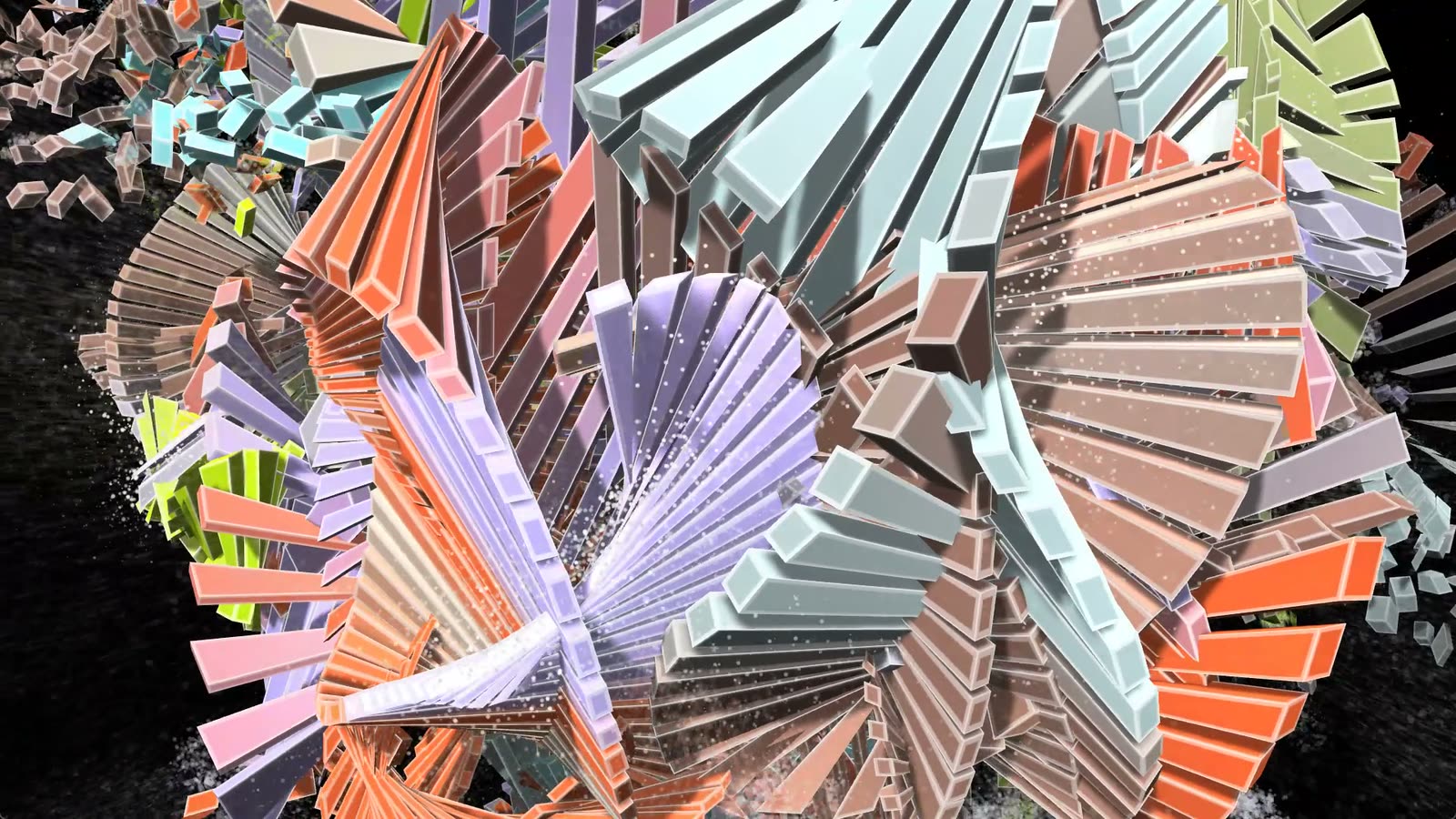Sculpt Fade – Kugelringe by Tobias Post – Coloured cuboids that break apart – in your hand too