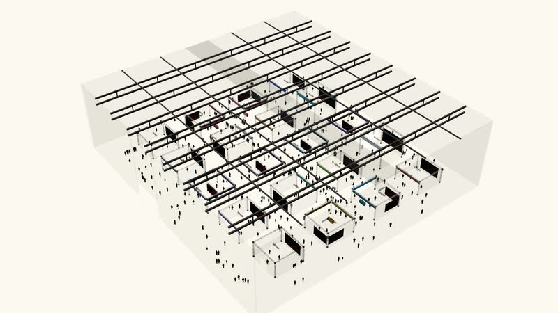Survey Exhibition – Trade Fair Hall — Axonometric view