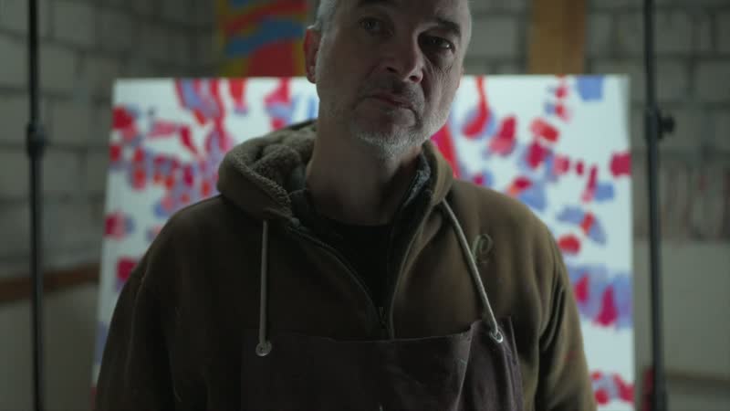 Tobias Post at the easel in his studio